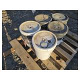 5--5 Gallon Buckets White/Yellow Parking Lot Paint