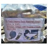 10 Pack-- Blue Heavy Duty Ratchet Straps