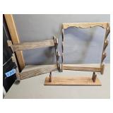 2 - Wood Wall Mount Gun Racks & 1 Stand