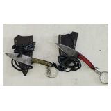 2 - Damascus Knives & Sheaths with Landyards