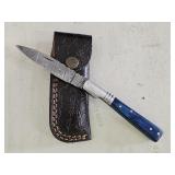 Damscus Folding Knife & Sheath
