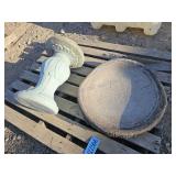 Cement Bird Bath with Stand - HEAVY