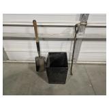 Fireplace Bucket w/ Shovel and Poker