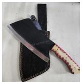 High Carbon Cleaver & Sheath