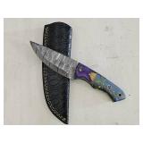 Damascus Knife & Sheath