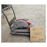 Milwaukee Cut Off Saw on Cart w/ Extra Wheels