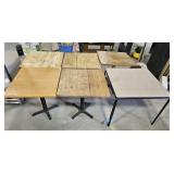 Five Wooden Restaurant Tables