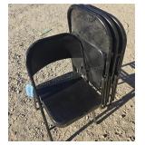4- Black Metal Folding Chairs