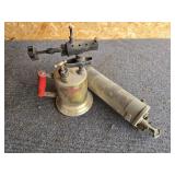 Vintage Brass Torch &  Brass Fire Extinguisher