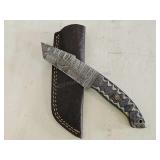 Damascus Knife & Sheath