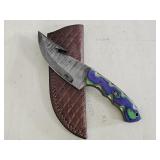 Damascus Knife & Sheath