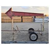 Arrow Sign Frame on wheels