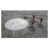 Four Metal Patio Tables/White Patio Table