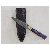 Damascus Knife & Sheath