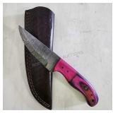 Damascus Knife & Sheath