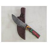 Damascus Knife & Sheath