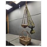 Hanging Plant Pots w/Macrame Hangers
