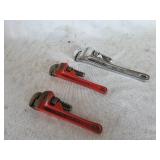3-Ridgid Pipe Wrenches 2-6 in and 8 in