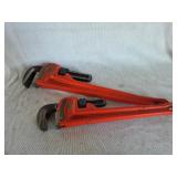 2-Ridgid Pipe Wrench 14 in and 18 in