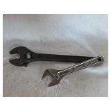 15 in and 10 in Snap-On Adjustable Wrenches
