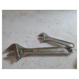 2-Snap-on Adjustable Wrenches, 6 in - 10 in