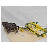 3-Horse Hitch with Custom Made Vintage Grain...