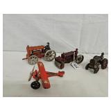Assortment of Cast Iron -Arcade Tractors 4-Pieces