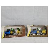 2 Ertl Vintage Trucks and Tractor Set