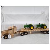 Custom Wood Semi Hauler with 2-JD 3020 Tractors
