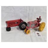 2- Tractors Hubley and Rubber Tractors