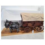 2-Hand Carved Wooden Mules by Tom Grassel w/Covere