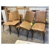 7 Vinyl Kitchen Chairs w/ Metal Legs and Desk