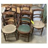 5-Vintage Wooden Chairs