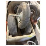 Wooden Box w/ Tires/Rim