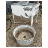 Double Wash Tub on Stand - Round Wash Tub