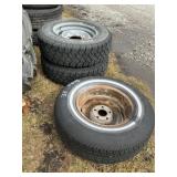 3 Tires-2-225/75 R 16 Studded Tires on 8-Bolt Rim&