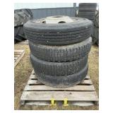 4- R22.5 12-Ply Tires on 10-Bolt Rims