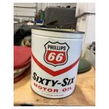 Vintage Phillips 66 Oil Can & Vintage Light Shade