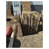 2 Wooden Chicken Crates & 1 Metal Chicken Crate