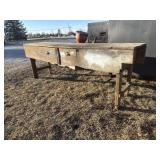 Wooden Work Bench - 8 ft l x 2 ft w x 3 ft h