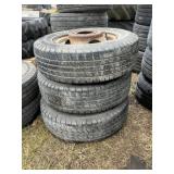3-225/75 R 16 Tires on Rims - 8-Bolt Trailer