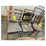 3 Vintage Chairs- 2 Wood, 1 Metal