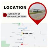 Pickup Location: 414 S Oak St, Richland, IA 52585