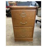 2 Drawer Wood File Cabinet & Small Locker