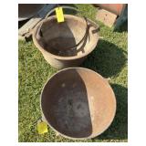 2 Cast Iron Cauldrons