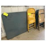34 in Square Card Table w/ 7 Chairs