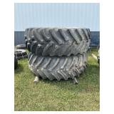 2- 24.5R32 Tires on 10-Bolt Rims