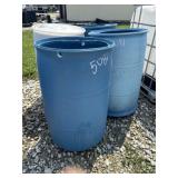4 Plastic Barrels - 1 has Top