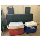 44x26 Folding Plastic Picnic Table w/ 2 Benches &