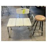 2 ft Stool & 26 in w x 16 in d Shower Bench